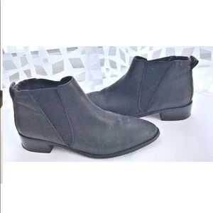 Free People Matte Leather Black Charcoal Booties